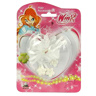 Sponka do vlasů Winx Club Sponka do vlasů mašle kvítka WinX bílá