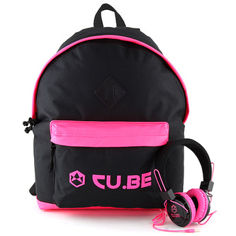 Target Batoh se sluchátky CU.BE Černý s neonově růžovými doplňky