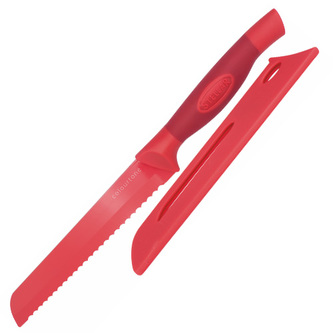 Nůž na chléb Stellar Colourtone, čepel nerezová, 18 cm, červený