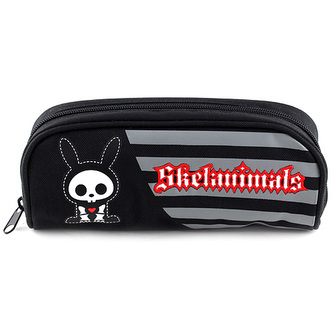 Školní penál bez náplně Skelanimals černý s červeno/bílým nápisem Skelanimals