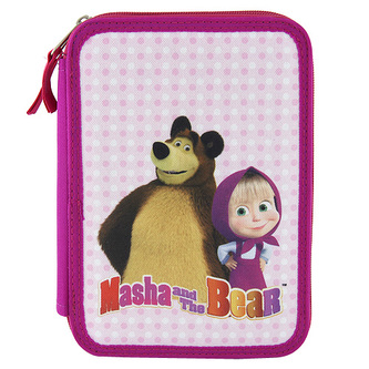 Školní penál s náplní Target Masha and The Bear, růžová