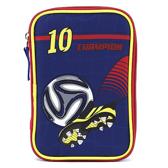 Školní penál s náplní Target Fotbal, jednopatrový, modrý