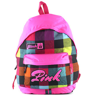Batoh Pink barevné kostky