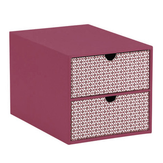 Úložný box Rössler 2 šuplíky, fialovo/ružový