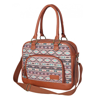 Taška přes rameno Target Africké vzory, hnědá koženka