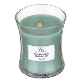 Svíčka oválná váza WoodWick Vrba a mech, 275 g