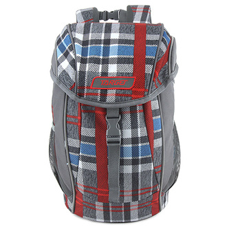 Batůžek Target Kostkovaný, červeno-modro-šedý