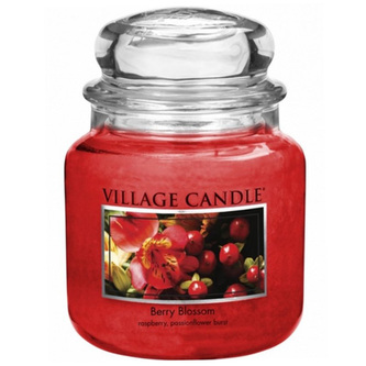 Svíčka ve skleněné dóze Village Candle Červené květy, 454 g