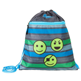 Sportovní vak Target Smajlíci, šedý s barevnými proužky
