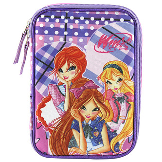 Školní penál s náplní Target Winx Club, barva fialovo/růžová