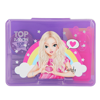 Mini set na psací stůl Top Model ASST Fialový box - zvýrazňovač, lepící bločky, sešívačka, sponky, Mini set na psací stůl Top Model ASST Fialový box - zvýrazňovač, lepící bločky, sešívačka, sponky,