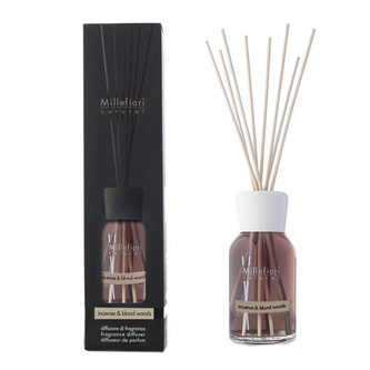 Skleněný difuzér Millefiori Milano Natural, 500ml/Kadidlo a světlá dřeva