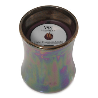 Svíčka keramická oválná váza WoodWick Tmavý mák, 133.2 g