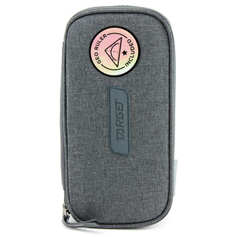 Školní penál bez náplně Target Compact Geo, s pravítkem, šedý