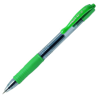 Gelové pero "G-2", zelená, 0,32 mm, stiskací mechanismus, PILOT BL-G2-7-G