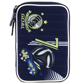 Školní penál s náplní Target Goal, barva tmavě modrá