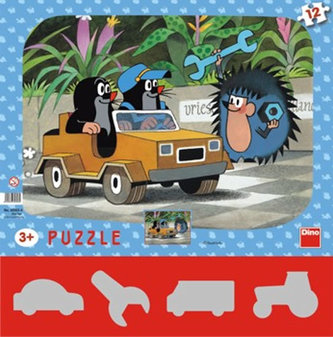 Krtek a autíčko - Puzzle 12 tvary Krtek a autíčko - Puzzle 12 tvary