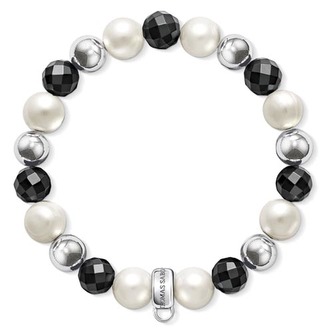 Náramek barevný Thomas Sabo X0189-451-18-M, Charm Club, 925 Sterling silver, obsidian fa