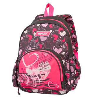Batůžek Target Srdce, růžovo-černý