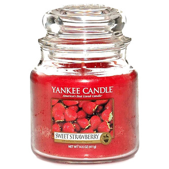 Svíčka ve skleněné dóze Yankee Candle Sladké jahody, 410 g