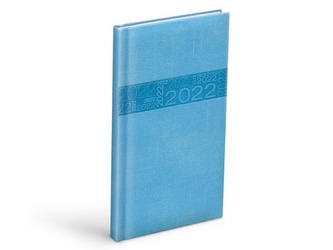 Diář 2022 T806 PU blue 90x170 mm