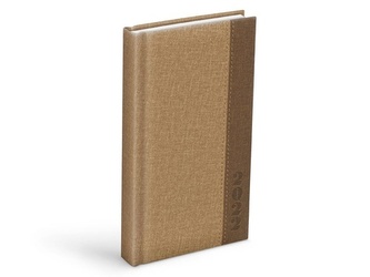 Diář 2022 D802 PU brown / brown 90x170 mm