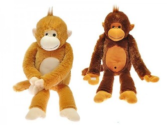 Opice plyš dlouhé nohy 60cm 2barvy v sáčku (1kus)