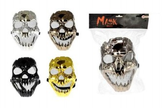 Maska plast 23cm asst 4 barvy karneval