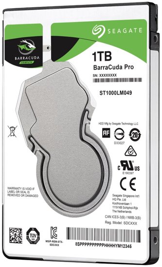 Seagate BarraCuda Pro 1TB HDD / ST1000LM049 / Interní / 2,5\" / 7200 rpm / SATA 6Gb/s / 128MB / 7mm
