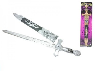 Meč plast 49cm s pochvou, 2 barvy, na kartě - 1 kus