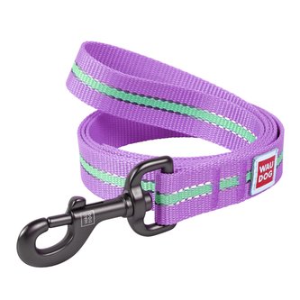Vodítko nylonové Waudog Glow fialové (122cm/1,5cm)