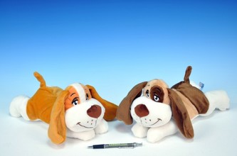 Pes plyš 30cm ležící asst 2 barvy od 0 měsíců