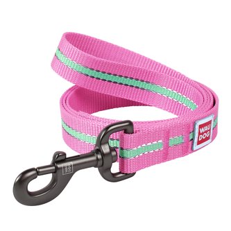 Vodítko nylonové Waudog Glow růžové (122cm/2,0cm)