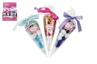 Dívčí gumičky do vlasů sada 38ks 3 barvy v kornoutu - 1kus