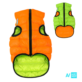 Airy Vest bunda pro psy oranžová/zelená XS 30