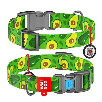 Obojek nylonový Waudog Avokádo QR (23-35cm/1,5cm)