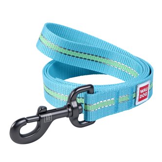 Vodítko nylonové Waudog Glow modré (122cm/2,0cm)