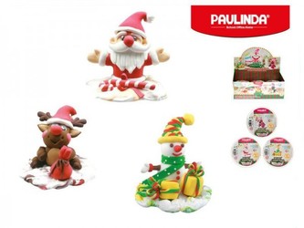 Tvořivá hmota/modelína Paulinda Merry Christmas 80g figurky s doplňky asst v kelímku