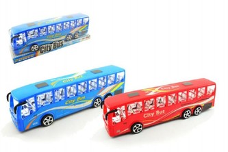 Autobus plast 38cm na setrvačník asst 2 barvy v krabici