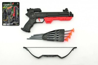 Pistole s lukem na přísavky plast 27cm asst 2 barvy na kartě