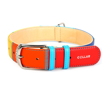 Obojek kožený Waudog Rainbow (38-49cm/2,5cm)