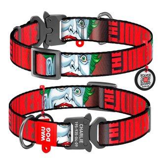 Obojek nylonový Waudog DC Joker red Fastex QR (31-49cm/2,5cm)