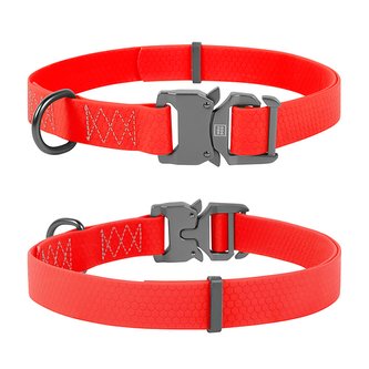 Obojek voděodolný Waudog Collartex Fastex červený (23-35cm/1,5cm)