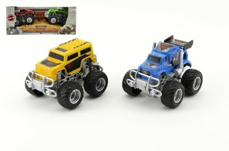 Auto 2ks terénní Monster Truck 10cm plast na setrvačník asst 2 barvy