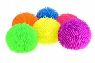Gumový míč chlupatý průměr 23cm asst 6 barev