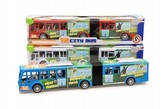 Autobus harmonika plast 54 cm na setrvačník, 3 barvy (1ks v krabici)