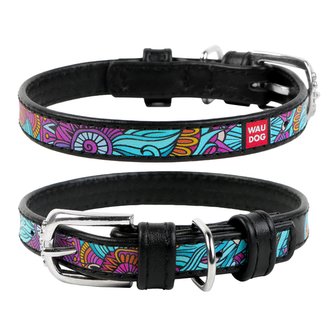 Obojek kožený Waudog Summer černý (21-29cm/1,2cm)