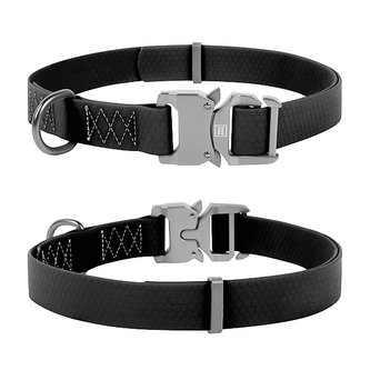 Obojek voděodolný Waudog Collartex Fastex černý (23-35cm/1,5cm)