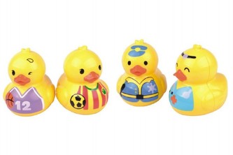 Plavací kačenka plast 7,5cm asst 4 druhy od 18 měsíců