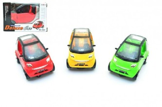 Auto narážecí plast 11cm na baterie se zvukem, 3 barvy, v krabičce - 1 kus